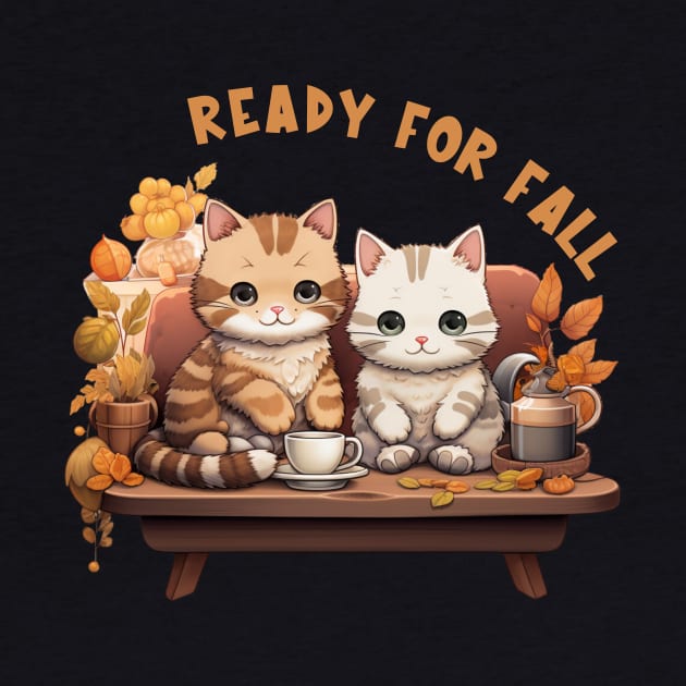 Two Kitties Ready For Fall by Piggy Boxer